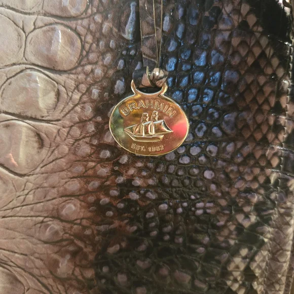 Brahmin Diamondback Ombre Satchel EUC, Sophisticated Bag - Picture 3 of 15